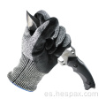 Guantes de trabajo anti-Slip recubierto de nitrilo Hespax HPPPE HPPE